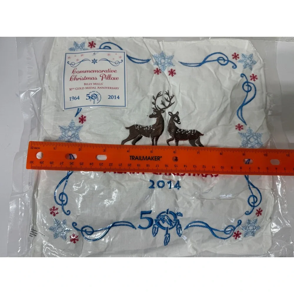 Billy Mills 50th Gold Medal Anniversary Commemorative Christmas Pillow  2014